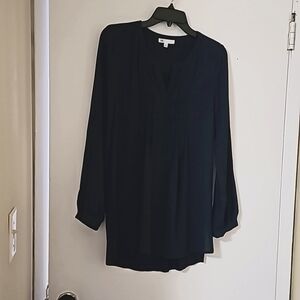 DR2 Tunic Blouse, Roll Sleeve tab, Medium, navy blue, preowned